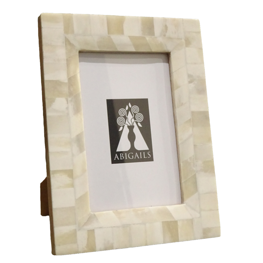 Picture Frames Inlaid Frame, Bone, 4X6 Photo Set of 2
