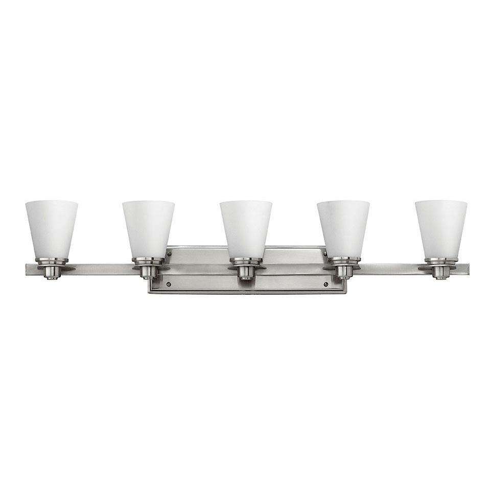 Bath Avon Bath Five Light Chrome-Hinkley Lighting-HINKLEY-5555BN-Bathroom LightingBrushed Nickel with Etched Opal Glass-2-France and Son