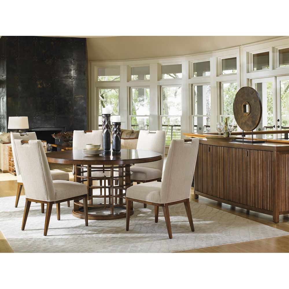 Dining Tables Meridien Round Dining Table With Wooden Top - Sebana