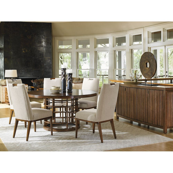 Dining Tables Meridien Round Dining Table With Wooden Top - Sebana