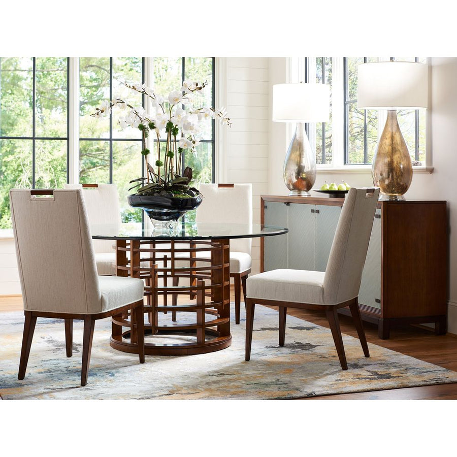 Dining Tables Meridien Round Dining Table With 60 Inch Glass Top - Sebana