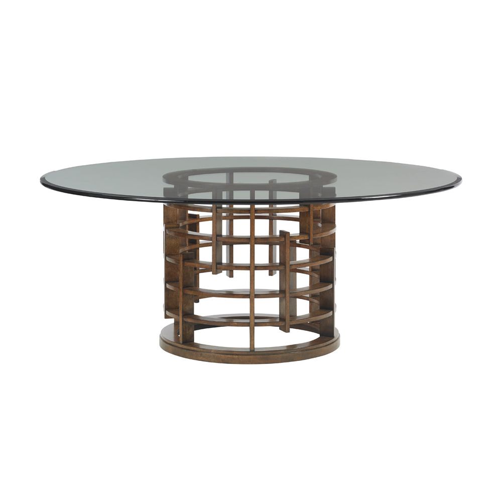 Dining Tables Meridien Round Dining Table With 72 Inch Glass Top - Sebana
