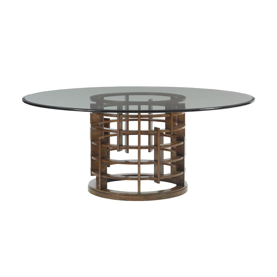 Dining Tables Meridien Round Dining Table With 72 Inch Glass Top - Sebana