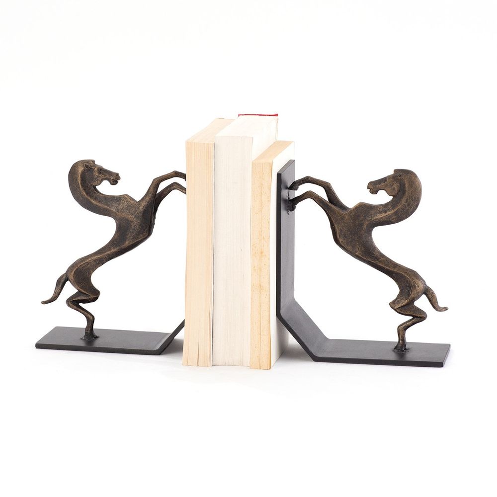 Bookends Standing Horse Bookends-Bronze
