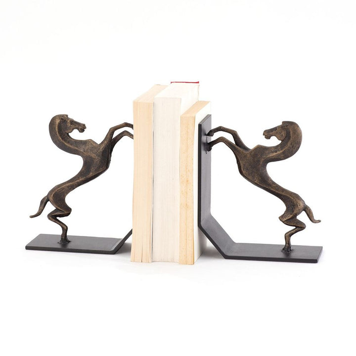 Bookends Standing Horse Bookends-Bronze