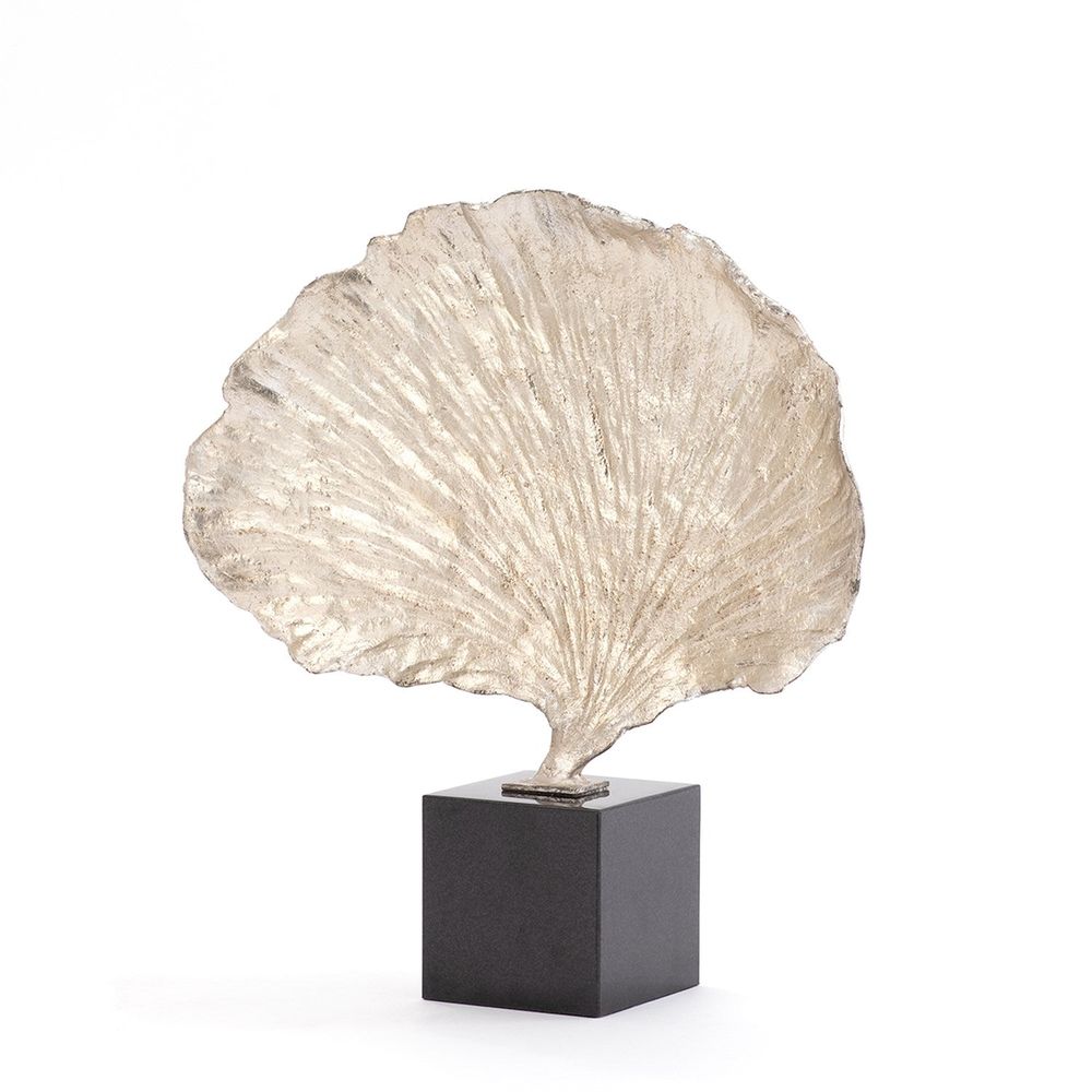 Ginkgo Leaf Sculpture Silver Finish-Sm