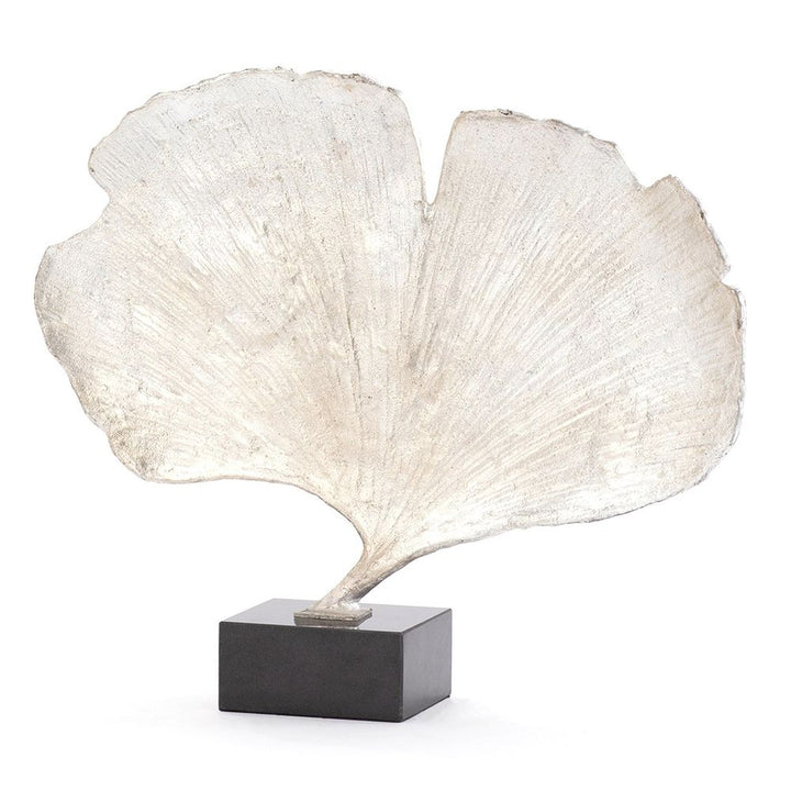 Ginkgo Leaf Sculpture Silver Finish-Lg