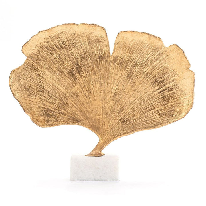 Ginkgo Leaf Sculpture Gold Finish-Sm
