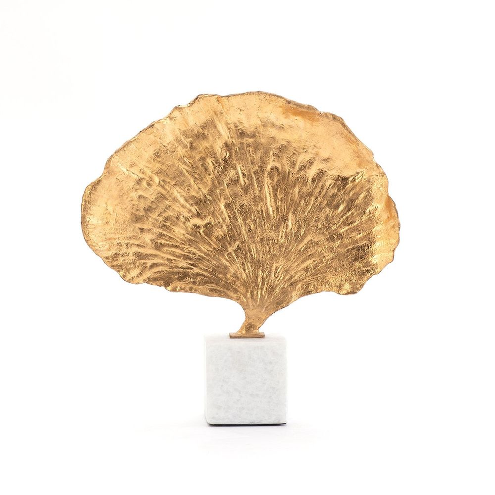 Ginkgo Leaf Sculpture Gold Finish-Lg