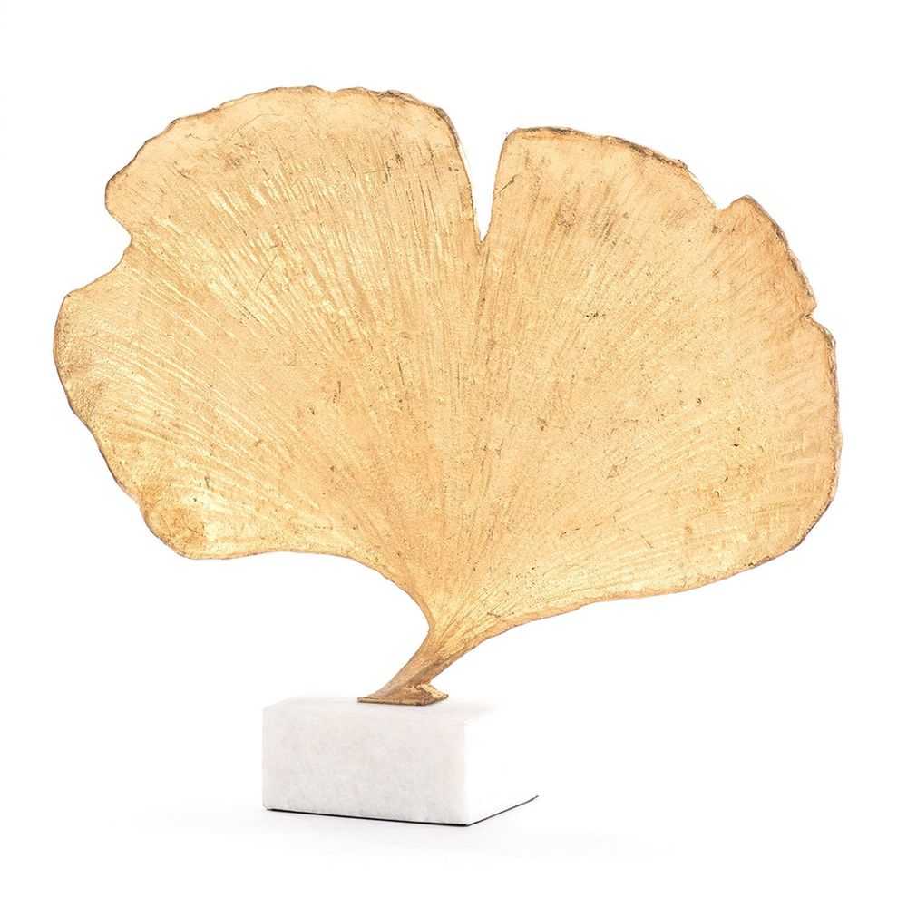 Ginkgo Leaf Sculpture Gold Finish-Sm