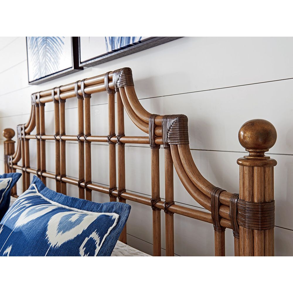 St. Kitts Rattan Bed 6/6 King - Bermuda Sands