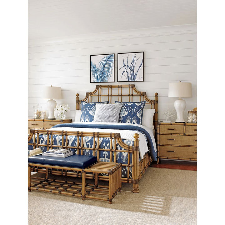 St. Kitts Rattan Bed 6/6 King - Bermuda Sands