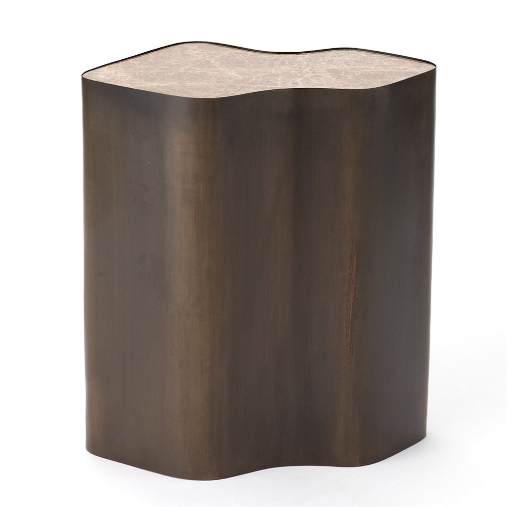Organic Nesting Table-Bronze/Beige Marble-Sm