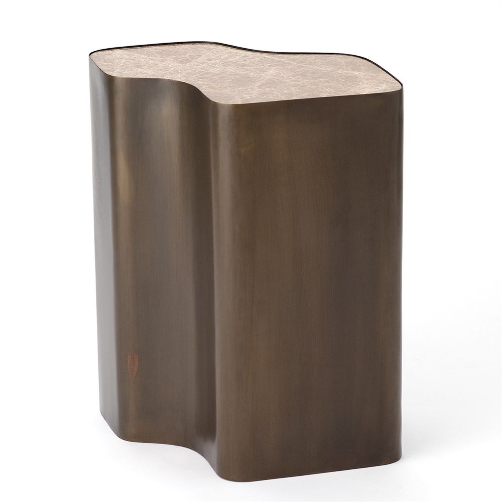 Organic Nesting Table-Bronze/Beige Marble-Sm