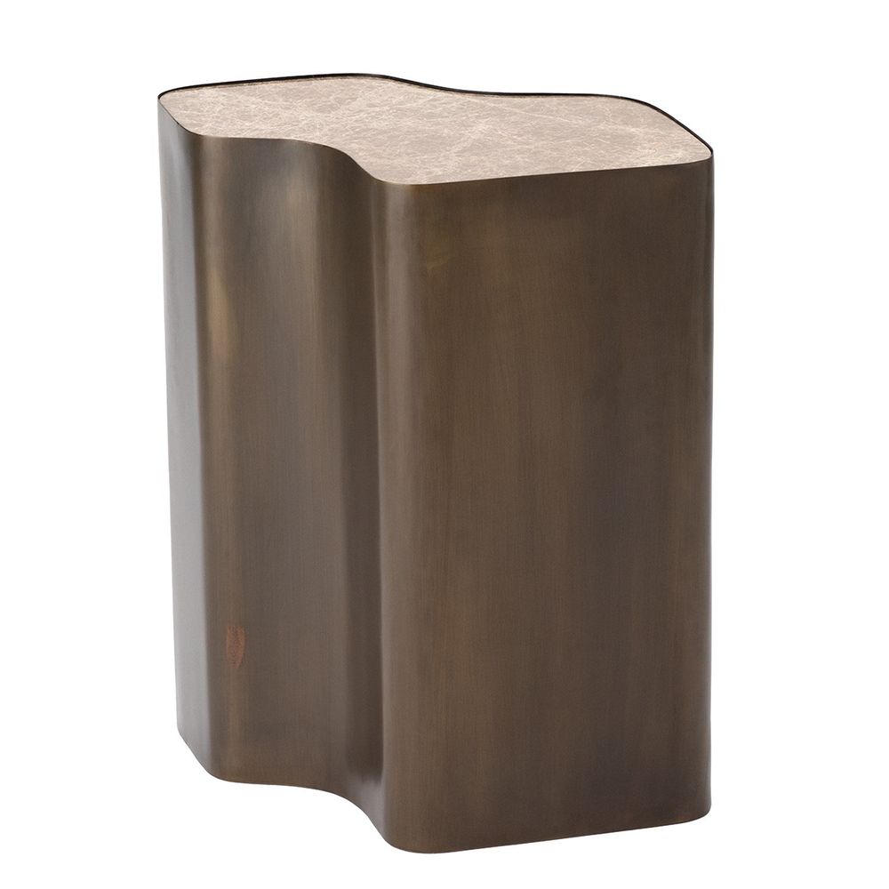 Organic Nesting Table-Bronze/Beige Marble-Sm