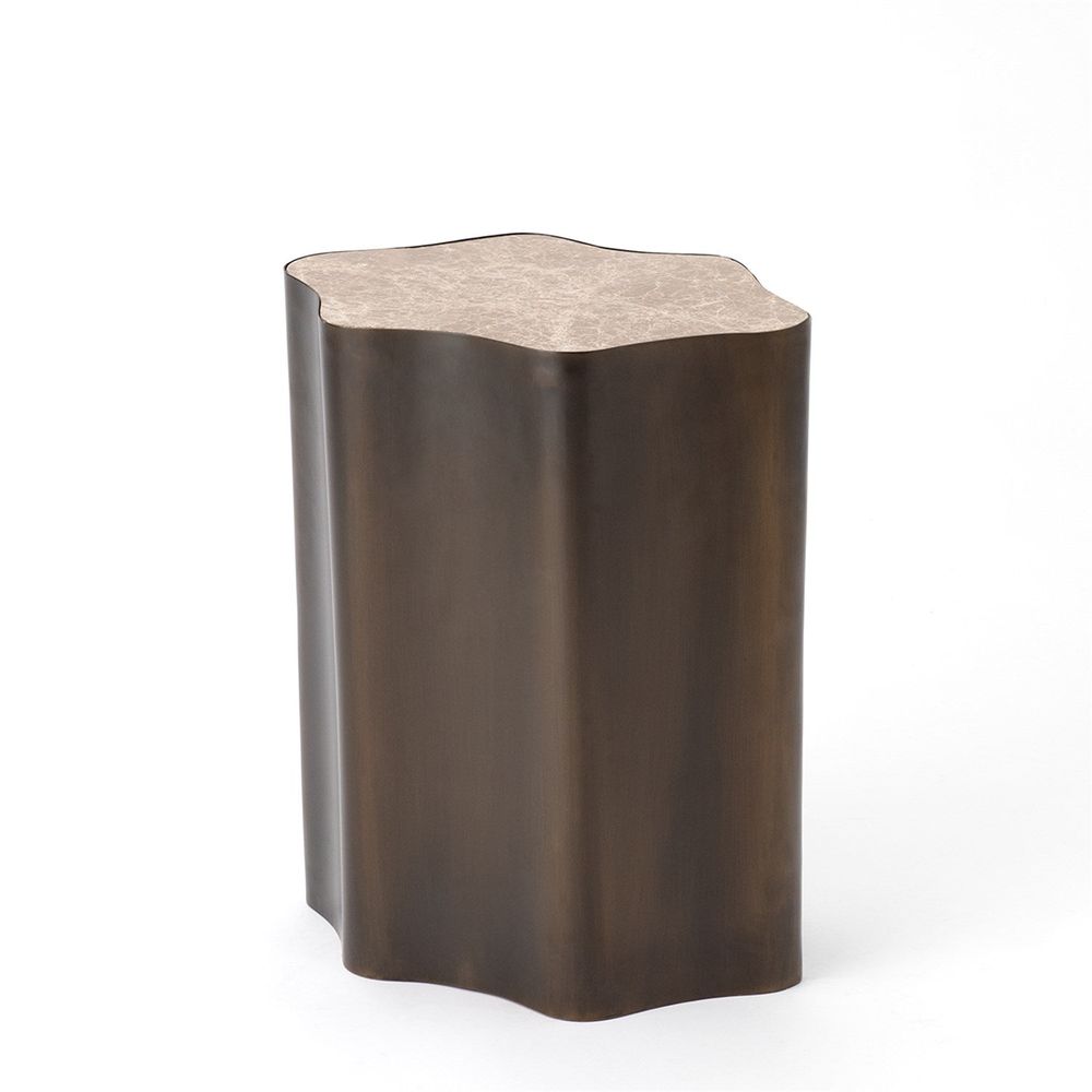Organic Nesting Table-Bronze/Beige Marble-Sm