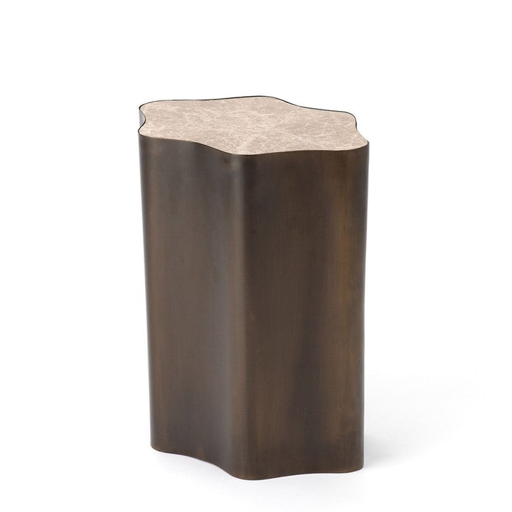 Organic Nesting Table-Bronze/Beige Marble-Sm