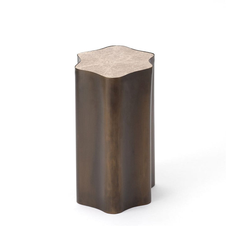 Organic Nesting Table-Bronze/Beige Marble-Sm