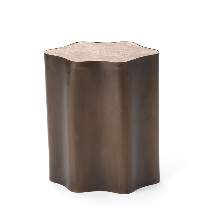 Organic Nesting Table-Bronze/Beige Marble-Lg