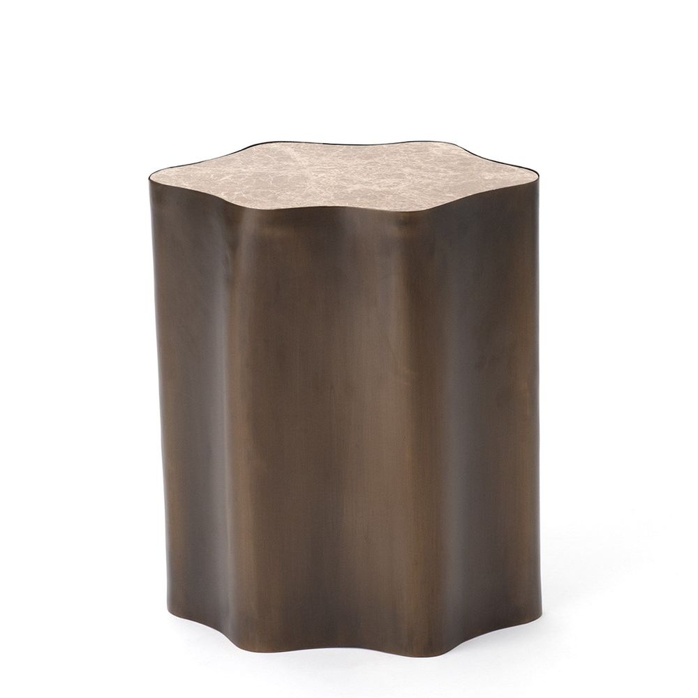 Organic Nesting Table-Bronze/Beige Marble-Sm