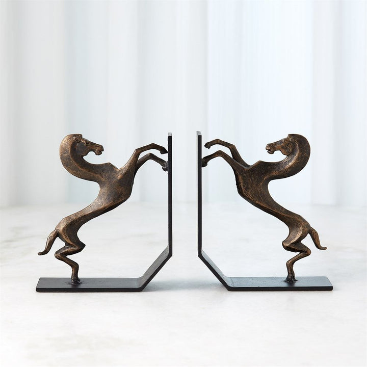 Bookends Standing Horse Bookends-Bronze