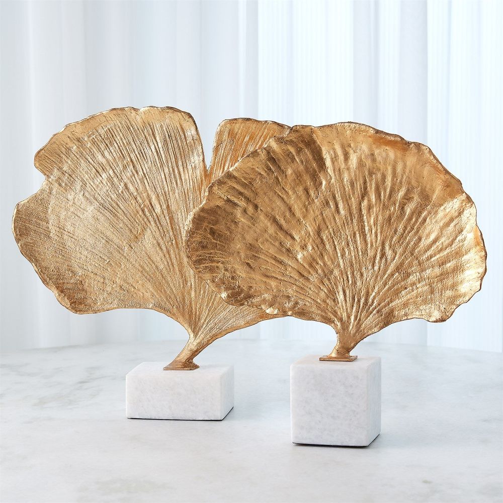 Decorative Objects Ginkgo Leaf Sculpture Gold Finish-Sm
