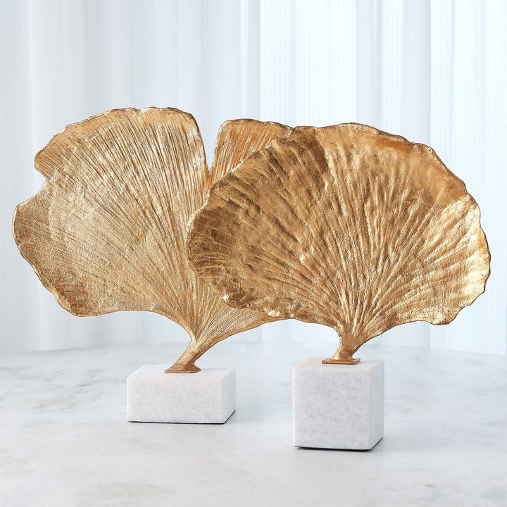 Decorative Objects Ginkgo Leaf Sculpture Gold Finish-Sm