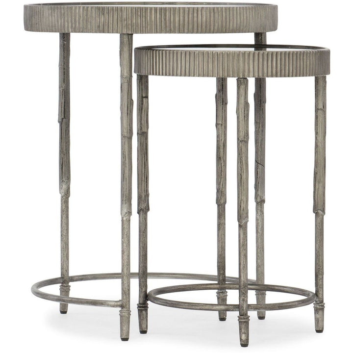 Side Tables Silver Mirror Accent Nesting Tables