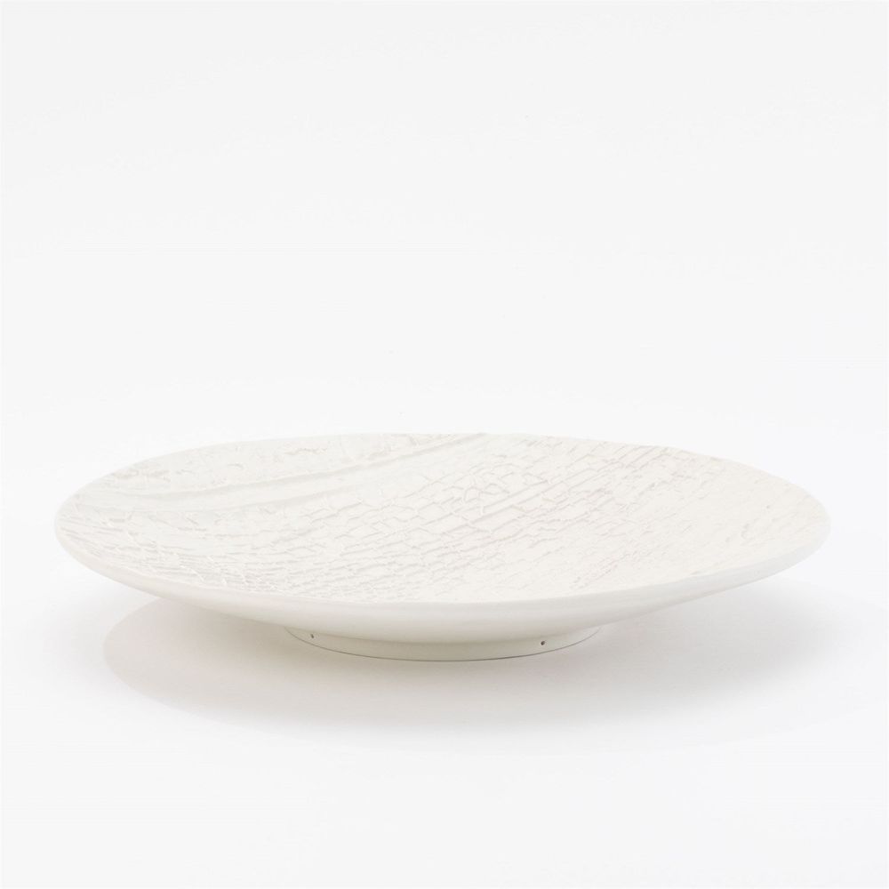 Serveware: Chargers & Server Plates Tree Texture Charger-Matte White