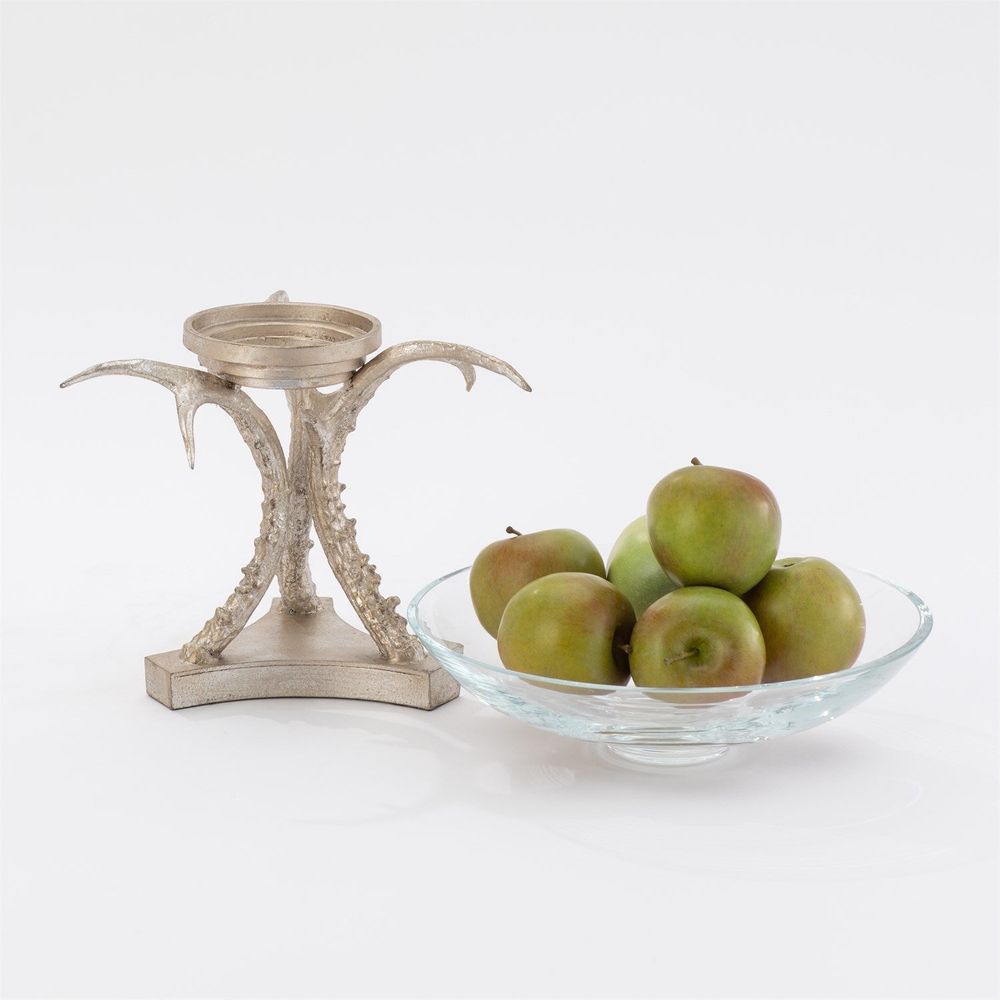 Bowls Bowl Holder W/Glass-Silver