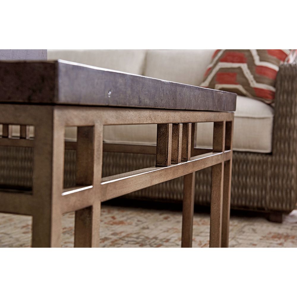 Montera Travertine Cocktail Table - Hatteras Gray