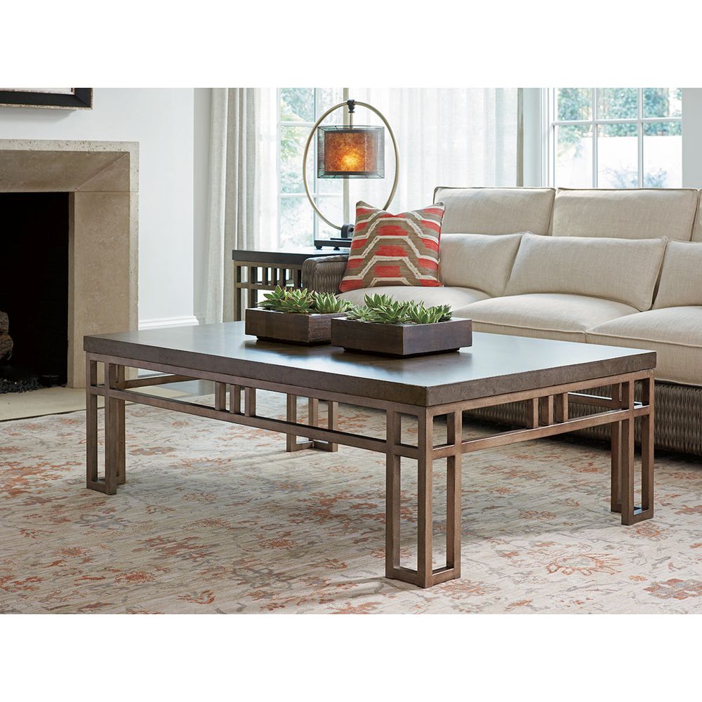 Coffee Tables Montera Travertine Cocktail Table - Hatteras Gray