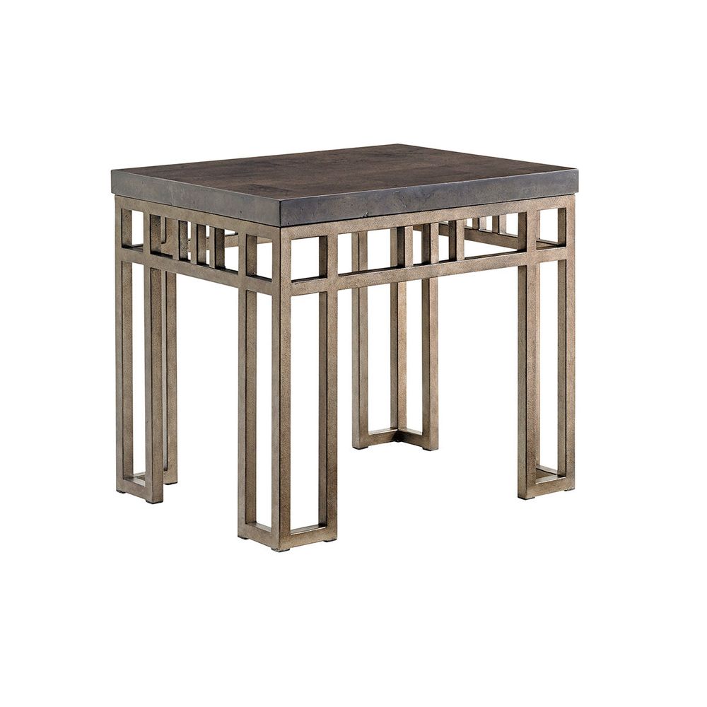 Side Tables Montera Travertine End Table - Hatteras Gray