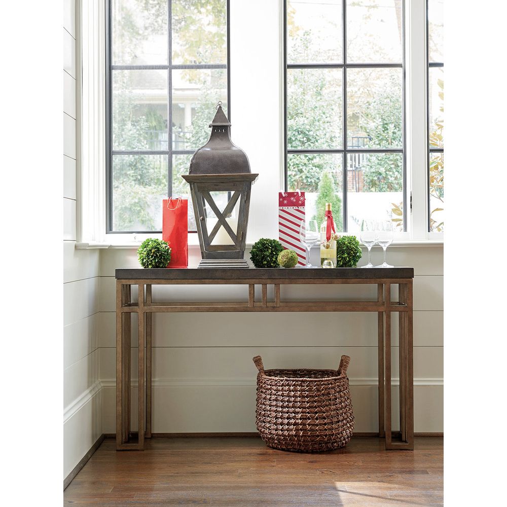 Montera Travertine Console - Hatteras Gray