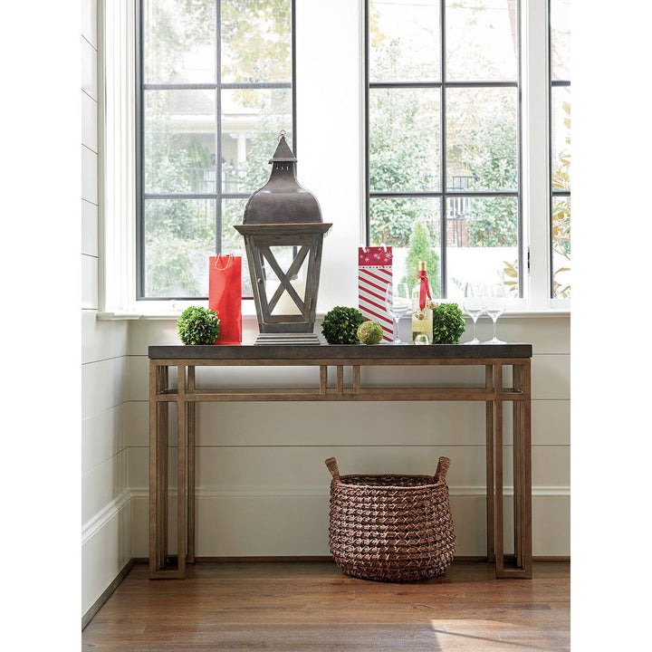 Montera Travertine Console - Hatteras Gray