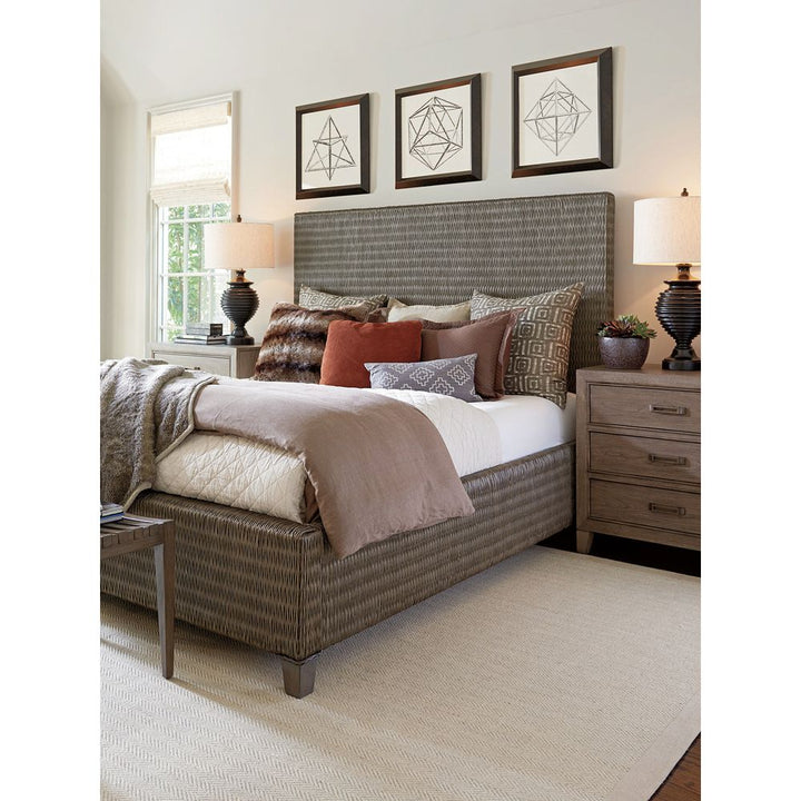 Driftwood Isle Woven Platform Bed 6/6 King - Smoke Gray
