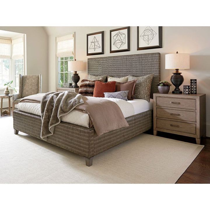 Driftwood Isle Woven Platform Bed 6/6 King - Smoke Gray