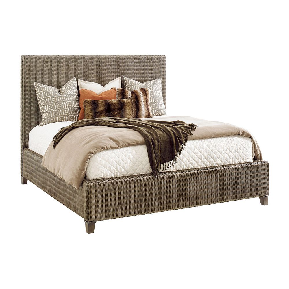 Beds Driftwood Isle Woven Platform Bed 5/0 Queen - Smoke Gray
