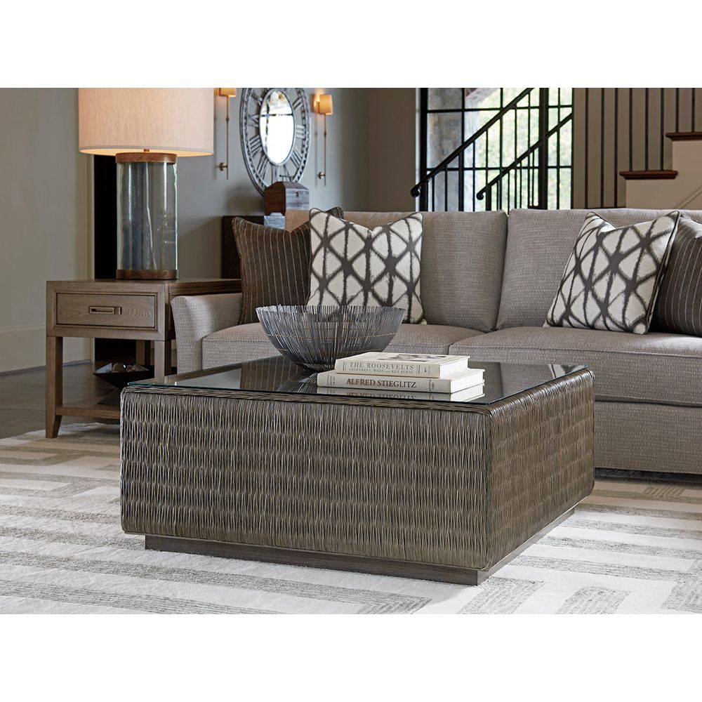 Seawatch Woven Cocktail Table - Smoke Gray