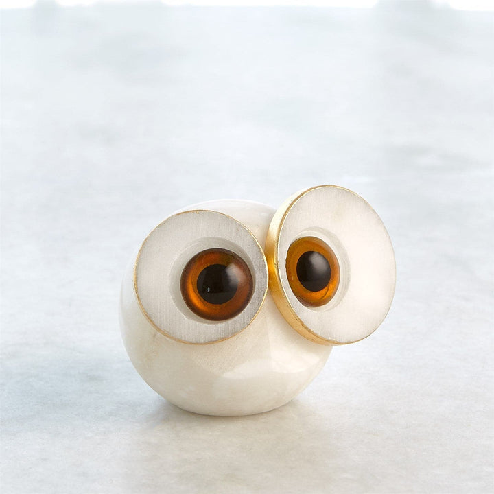 Alabaster Big Eyed Owl-Global Views-GVSA-3.31655-Decorative ObjectsSmall-4-France and Son