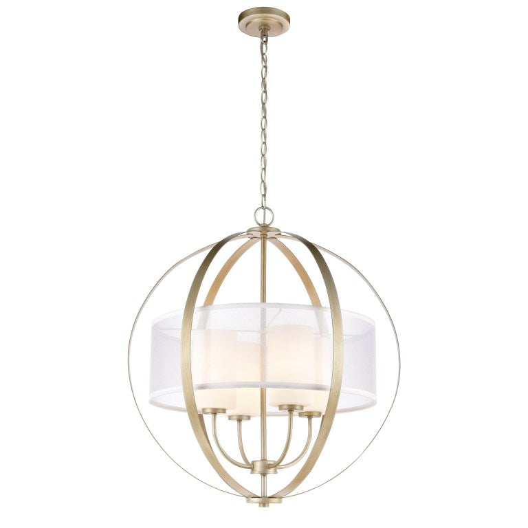 Diffusion 24'' Wide 4-Light Chandelier - Aged Silver-Elk Home-ELK-57039/4-Chandeliers-1-France and Son