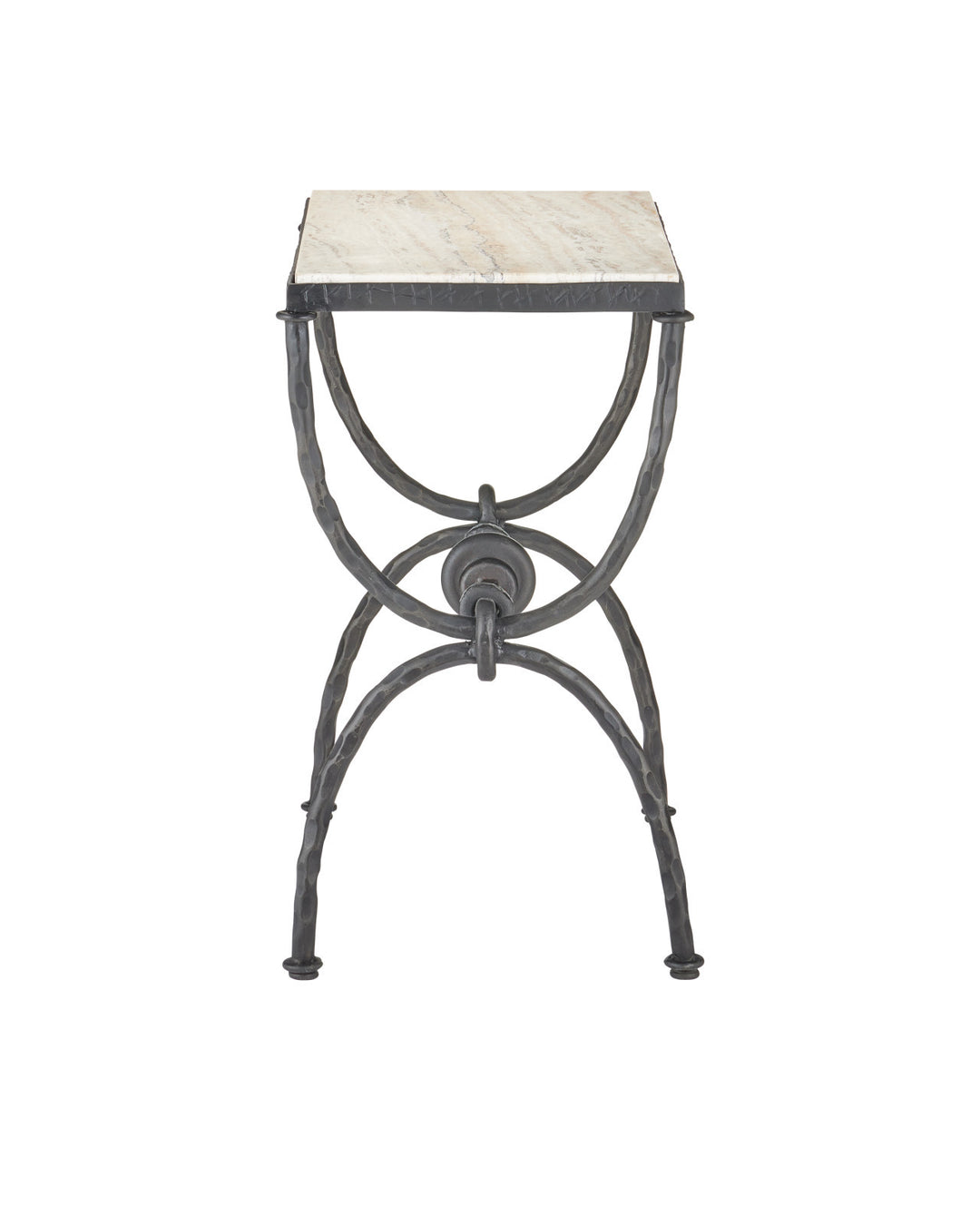 Agora White Travertine Side Table