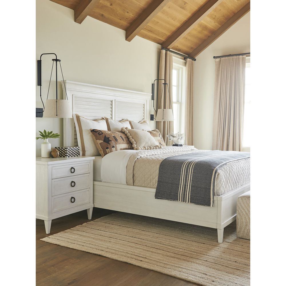 Royal Palm Louvered Bed 6/6 King - Caribbean Sands