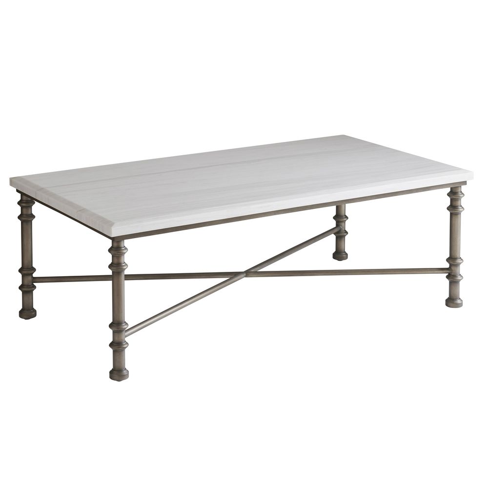 Coffee Tables Flagler Rectangular Marble Top Cocktail Table - Caribbean Sands