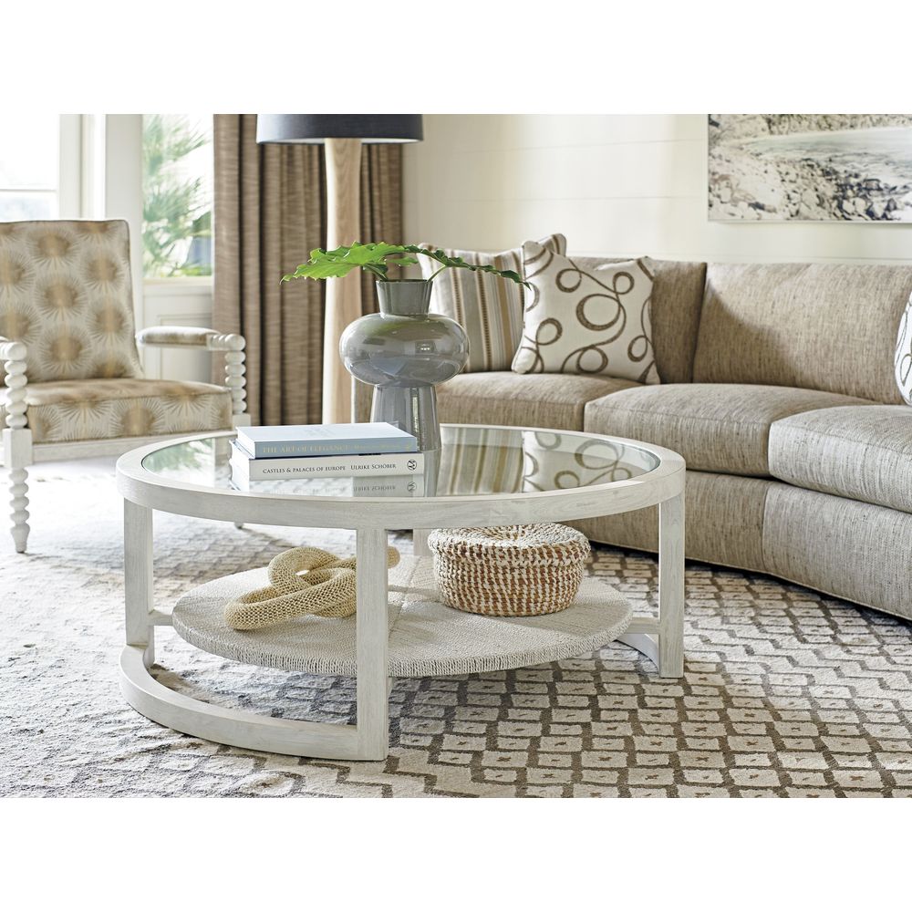 Coffee Tables Pompano Round Cocktail Table - Caribbean Sands