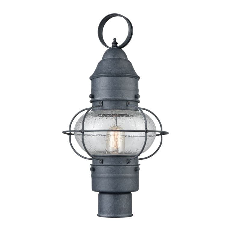Onion 19'' High 1-Light Outdoor Post Light-Elk Home-ELK-57172/1-Outdoor Post LanternsAged Zinc-1-France and Son