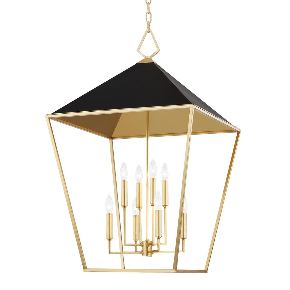 Chandeliers Paxton 8 Light Large Pendant Gold Leaf / Black