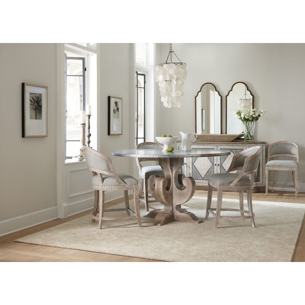 Dining Tables Boheme Ascension 60in Zinc Round Dining Table
