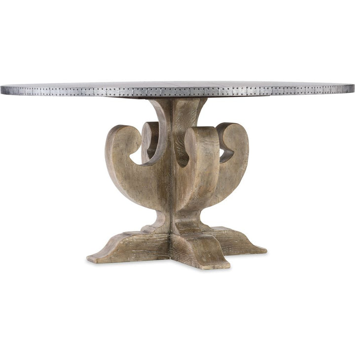 Dining Tables Boheme Ascension 60in Zinc Round Dining Table