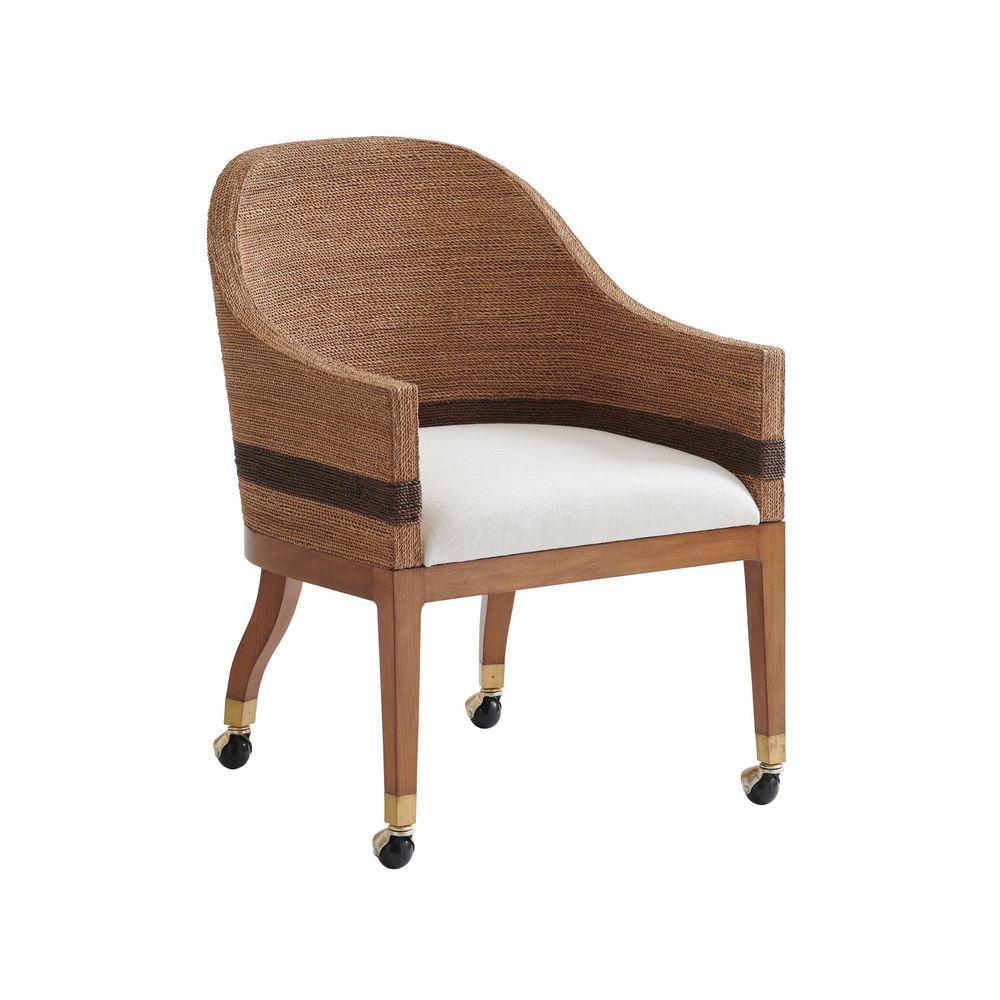 Dining Chairs Dorian Woven Arm Chair With Casters - Sonoran